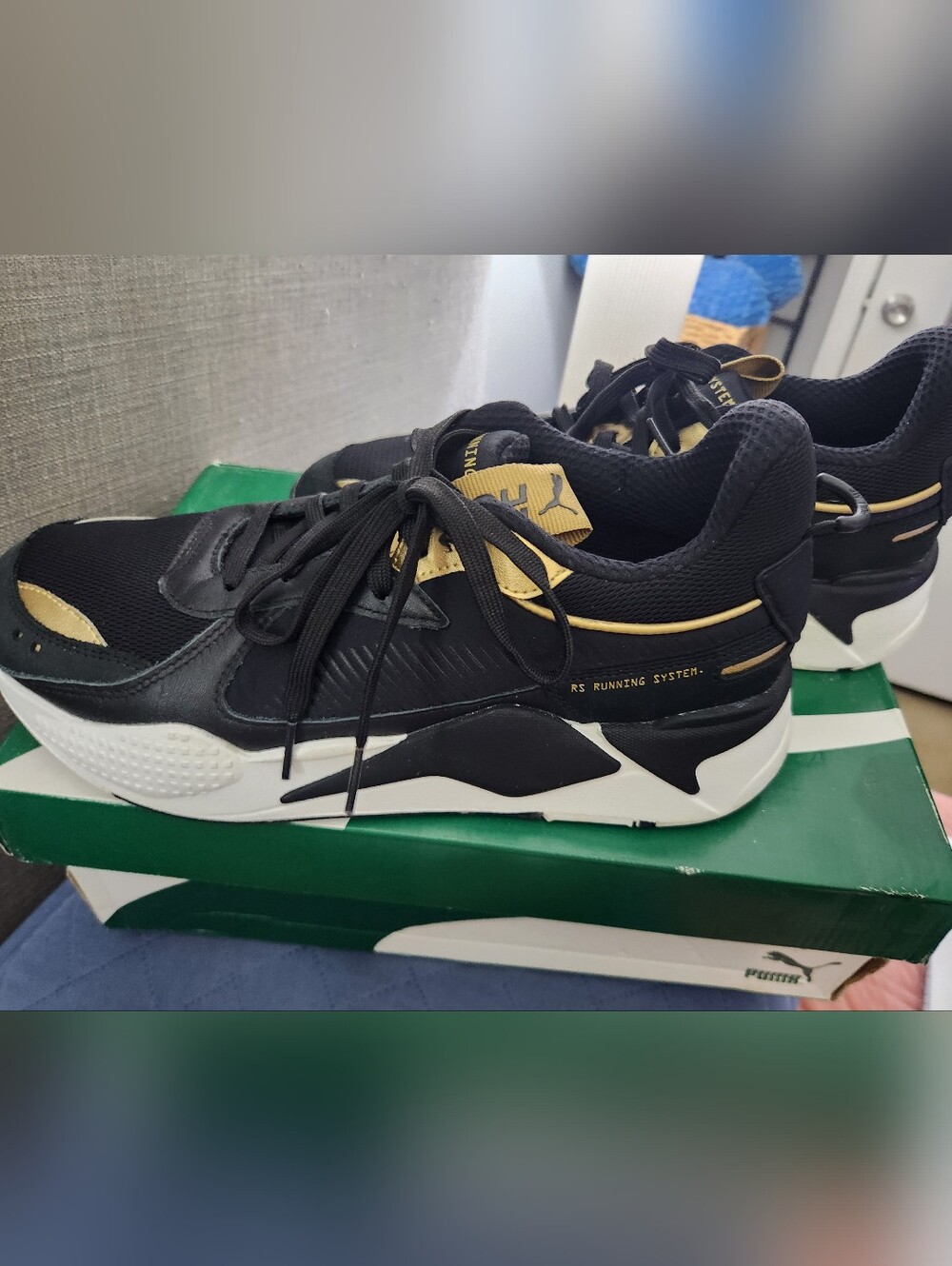 Puma RS-X Trophy Black And Gold- Mens 10.5